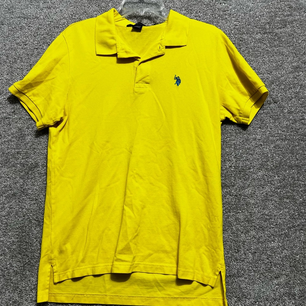 U.S. Polo Assn. Men’s Performance Polo Shirt Short Sleeve Yellow Casual Medium
